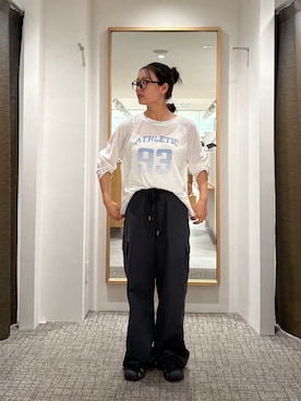 「CANAL JEAN（キャナルジーン）のアイテム（その他パンツ）」を使った、舞幸さん（レディース・156cm）の夏コーディネート