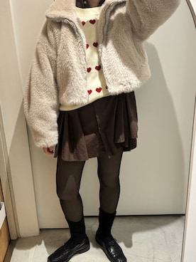 「アイテム（シャツワンピース）」を使った、つきさん（レディース・157cm）の冬コーディネート