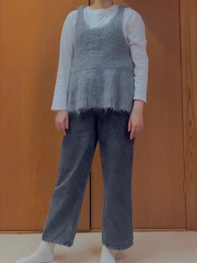 「アイテム（ベスト）」を使った、るみさん（レディース・164cm）の秋コーディネート