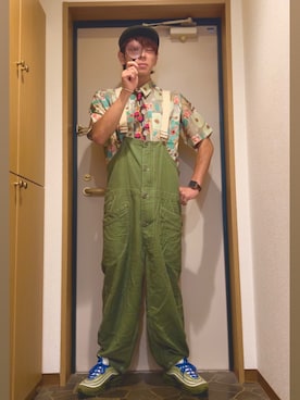 「go slow caravan（ゴースローキャラバン）のアイテム」を使った、dechidaichiさん（メンズ・175cm）の春コーディネート