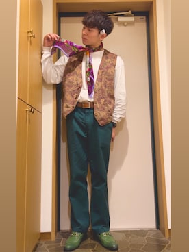 「アイテム（ベスト）」を使った、dechidaichiさん（メンズ・175cm）の冬コーディネート