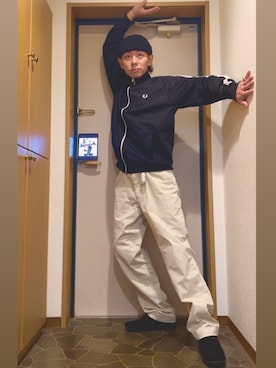 「FRED PERRY（フレッドペリー）のアイテム」を使った、dechidaichiさん（メンズ・175cm）の春コーディネート