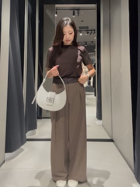 「ARMANI EXCHANGE（アルマーニエクスチェンジ）のアイテム（Tシャツ/カットソー）」を使った、Yuukaさん（レディース・152cm）の夏コーディネート