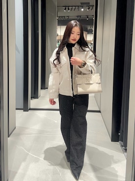 「アイテム（デニムジャケット）」を使った、Yuukaさん（レディース・152cm・20代）の冬コーディネート