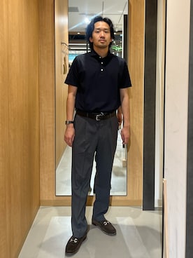 「URBAN RESEARCH DOORS（アーバンリサーチドアーズ）の『吸水速乾』LIFE STYLE TAILOR　カッタウェイ半袖プルオーバー（シャツ/ブラウス、ブルー系）」を使った、nonayuuさん（メンズ・173cm）の夏コーディネート