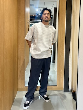 「URBAN RESEARCH DOORS（アーバンリサーチドアーズ）のL.L.Bean JAPAN EDITION　UNION SHORT-SLEEVE STRIPED T-SHIRTS（Tシャツ/カットソー、グレー系）」を使った、nonayuuさん（メンズ・173cm）の春コーディネート