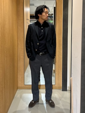 「URBAN RESEARCH DOORS（アーバンリサーチドアーズ）のLIFE STYLE TAILOR　リネンライクコンフォータブル1タックパンツ（スラックス、グレー系）」を使った、nonayuuさん（メンズ・173cm）の夏コーディネート