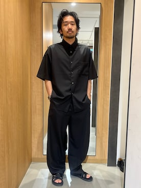「URBAN RESEARCH DOORS（アーバンリサーチドアーズ）のT/W Tropical Regular SHIRTS（シャツ/ブラウス、ブラック系）」を使った、nonayuuさん（メンズ・173cm）の夏コーディネート