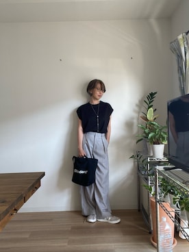 「GU（ジーユー）のアイテム（ネックレス）」を使った、motoさん（レディース・161cm）の秋コーディネート