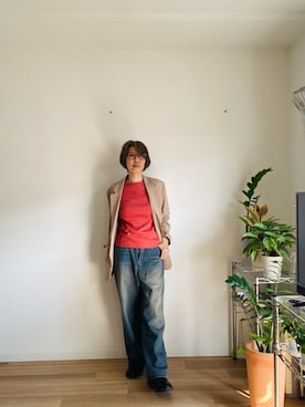 「GU（ジーユー）のアイテム（ブーツ）」を使った、motoさん（レディース・161cm）の秋コーディネート