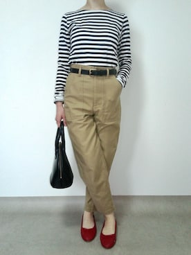 「TIDEWAY（タイドウェイ）のアイテム」を使った、nanaのフレンチ服さん（レディース・155cm）の春コーディネート