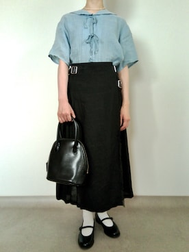 「TIDEWAY（タイドウェイ）のアイテム」を使った、nanaのフレンチ服さん（レディース・155cm）の夏コーディネート