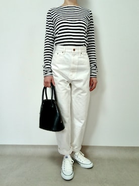 「TIDEWAY（タイドウェイ）のアイテム」を使った、nanaのフレンチ服さん（レディース・155cm）の春コーディネート