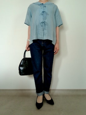 「TIDEWAY（タイドウェイ）のアイテム」を使った、nanaのフレンチ服さん（レディース・155cm）の夏コーディネート