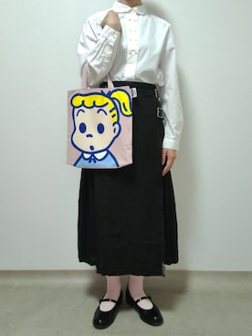 「ROOTOTE（ルートート）のアイテム（バッグ）」を使った、nanaのフレンチ服さん（レディース・155cm）の夏コーディネート