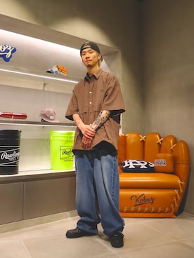 「KEBOZ（ケボズ）のアイテム」を使った、SOUGAさん（メンズ・179cm）の春コーディネート