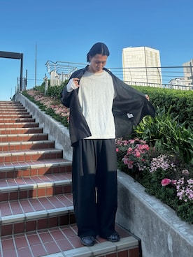 「Lui's（ルイス）のアイテム（スラックス）」を使った、Tanaka Hirokiさん（メンズ・172cm）の春コーディネート