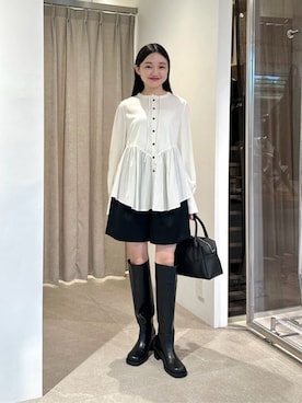 「EMMEL REFINES（エメルリファインズ）のアイテム」を使った、CHIHARAさん（レディース・159cm）の夏コーディネート