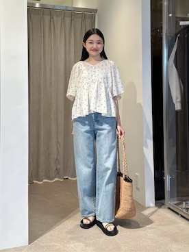 「EMMEL REFINES（エメルリファインズ）のアイテム」を使った、CHIHARAさん（レディース・159cm）の夏コーディネート