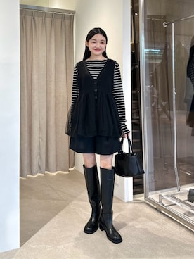 「EMMEL REFINES（エメルリファインズ）のアイテム」を使った、CHIHARAさん（レディース・159cm）の夏コーディネート