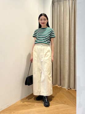 「EMMEL REFINES（エメルリファインズ）のアイテム」を使った、CHIHARAさん（レディース・159cm）の夏コーディネート