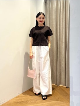 「EMMEL REFINES（エメルリファインズ）のアイテム」を使った、CHIHARAさん（レディース・159cm）の夏コーディネート