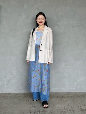 「EMMEL REFINES（エメルリファインズ）のアイテム」を使った、CHIHARAさん（レディース・159cm）の夏コーディネート