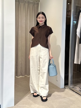 「EMMEL REFINES（エメルリファインズ）のアイテム」を使った、CHIHARAさん（レディース・159cm）の夏コーディネート