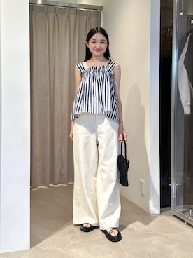 「EMMEL REFINES（エメルリファインズ）のアイテム」を使った、CHIHARAさん（レディース・159cm）の夏コーディネート