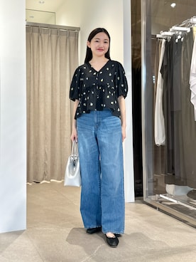 「EMMEL REFINES（エメルリファインズ）のアイテム」を使った、CHIHARAさん（レディース・159cm）の夏コーディネート