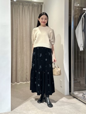 「EMMEL REFINES（エメルリファインズ）のアイテム（トップス）」を使った、CHIHARAさん（レディース・159cm）の夏コーディネート
