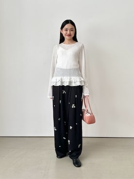 「EMMEL REFINES（エメルリファインズ）のアイテム」を使った、CHIHARAさん（レディース・159cm）の夏コーディネート