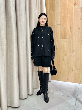 「EMMEL REFINES（エメルリファインズ）のアイテム（トップス）」を使った、CHIHARAさん（レディース・159cm）の秋コーディネート