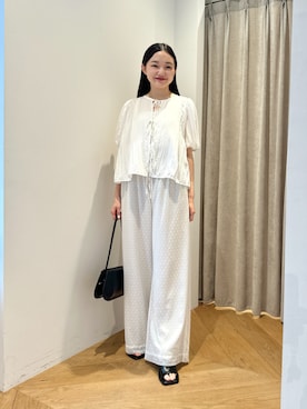 「EMMEL REFINES（エメルリファインズ）のアイテム」を使った、CHIHARAさん（レディース・159cm）の夏コーディネート