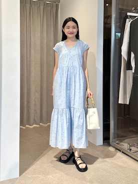 「EMMEL REFINES（エメルリファインズ）のアイテム」を使った、CHIHARAさん（レディース・159cm）の夏コーディネート