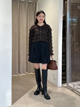 「EMMEL REFINES（エメルリファインズ）のアイテム」を使った、CHIHARAさん（レディース・159cm）の夏コーディネート