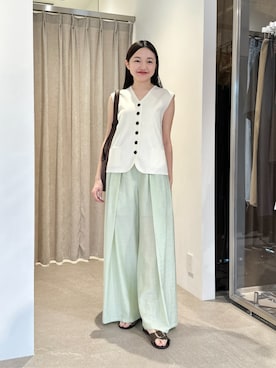 「EMMEL REFINES（エメルリファインズ）のアイテム」を使った、CHIHARAさん（レディース・159cm）の夏コーディネート
