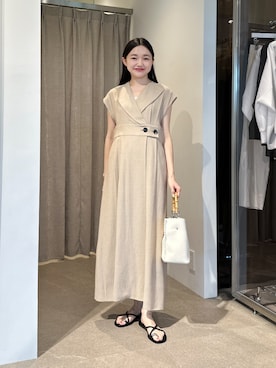 「EMMEL REFINES（エメルリファインズ）のアイテム」を使った、CHIHARAさん（レディース・159cm）の夏コーディネート