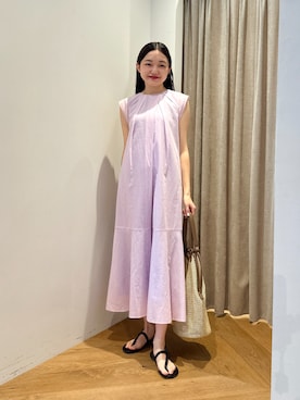 「EMMEL REFINES（エメルリファインズ）のアイテム」を使った、CHIHARAさん（レディース・159cm）の夏コーディネート