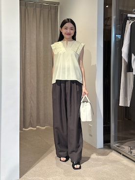「EMMEL REFINES（エメルリファインズ）のアイテム」を使った、CHIHARAさん（レディース・159cm）の夏コーディネート