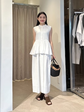 「EMMEL REFINES（エメルリファインズ）のアイテム」を使った、CHIHARAさん（レディース・159cm）の夏コーディネート