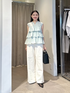 「EMMEL REFINES（エメルリファインズ）のアイテム」を使った、CHIHARAさん（レディース・159cm）の夏コーディネート