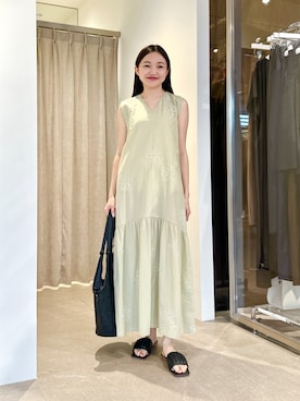 「EMMEL REFINES（エメルリファインズ）のアイテム」を使った、CHIHARAさん（レディース・159cm）の夏コーディネート