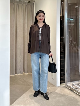「EMMEL REFINES（エメルリファインズ）のアイテム」を使った、CHIHARAさん（レディース・159cm）の夏コーディネート