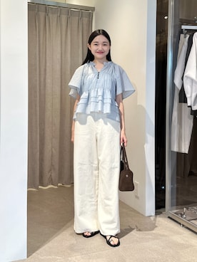 「EMMEL REFINES（エメルリファインズ）のアイテム」を使った、CHIHARAさん（レディース・159cm）の夏コーディネート