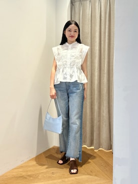 「EMMEL REFINES（エメルリファインズ）のアイテム」を使った、CHIHARAさん（レディース・159cm）の夏コーディネート