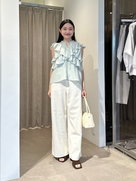 「EMMEL REFINES（エメルリファインズ）のアイテム」を使った、CHIHARAさん（レディース・159cm）の夏コーディネート