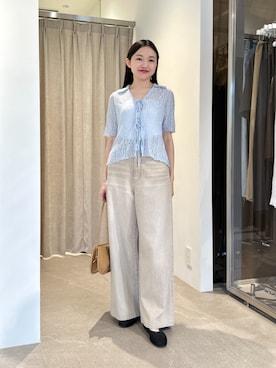 「EMMEL REFINES（エメルリファインズ）のアイテム」を使った、CHIHARAさん（レディース・159cm）の夏コーディネート