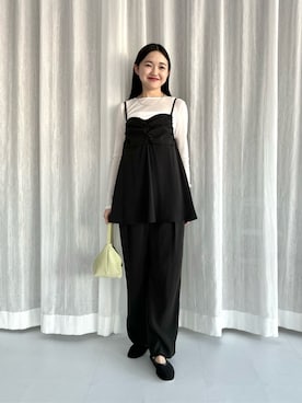 「EMMEL REFINES（エメルリファインズ）のアイテム」を使った、CHIHARAさん（レディース・159cm）の夏コーディネート