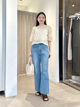 「EMMEL REFINES（エメルリファインズ）のアイテム」を使った、CHIHARAさん（レディース・159cm）の夏コーディネート